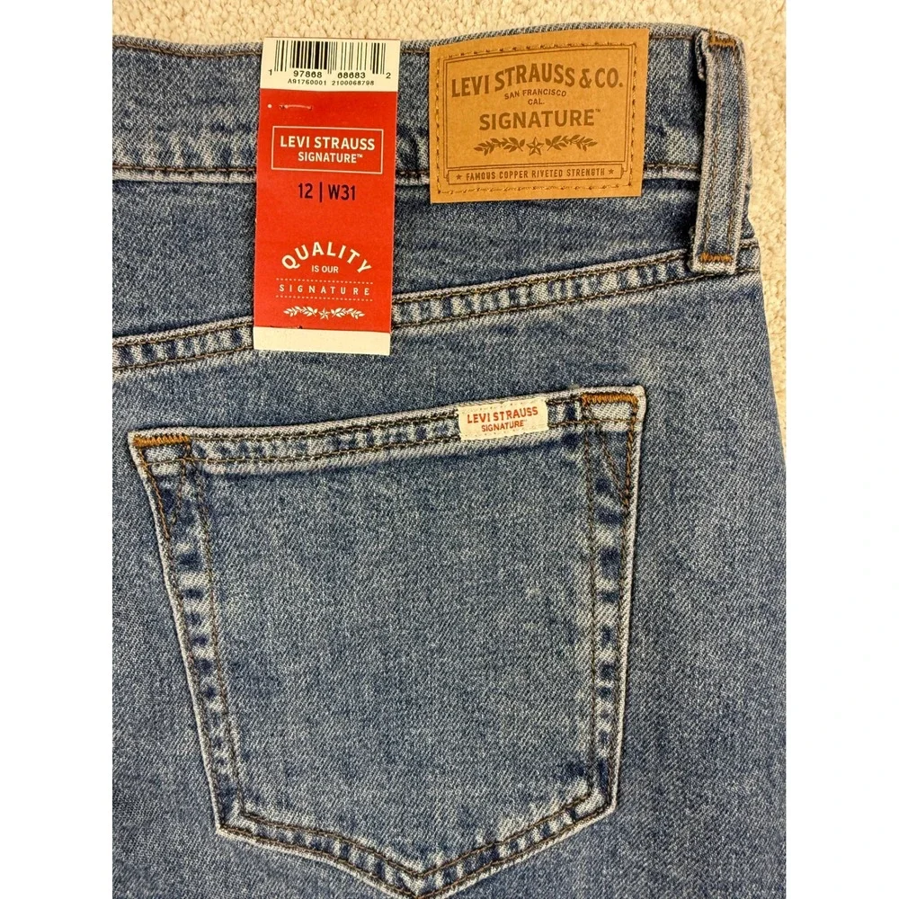 NWT LEVI'S Women's Midi Sz 12 31w (act 33w) Denim Jeans Signature Skirt #1670